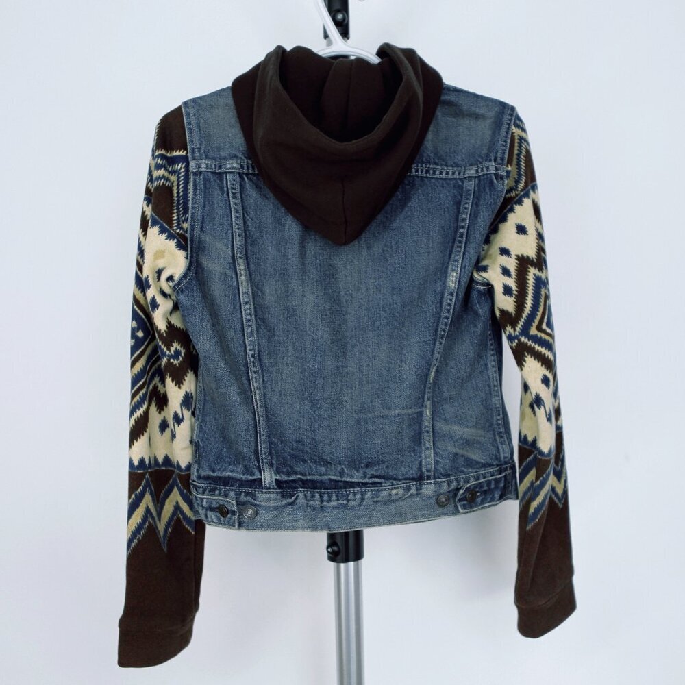 Sz S - Ralph Lauren Denim & Supply Southwest Knit-Sleeve Trucker Denim Jacket‎ - Picture 7 of 13